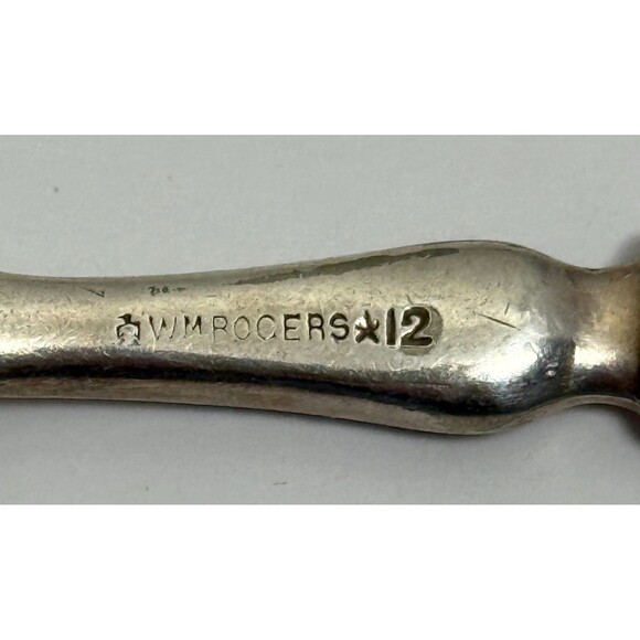 Wm. Rogers Silver Plated Dinner Fork Eagle Star Mark 12 DWT Vintage MCM 7.75" - Picture 2 of 3